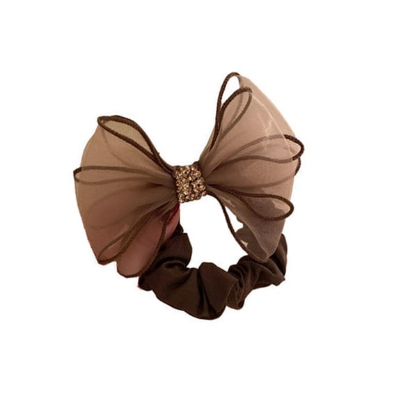 Shimmering Rhinestones Hair Breathable Elastic Bows Tie Fashion Hair Scrunchies For Women Sports Casual Wear