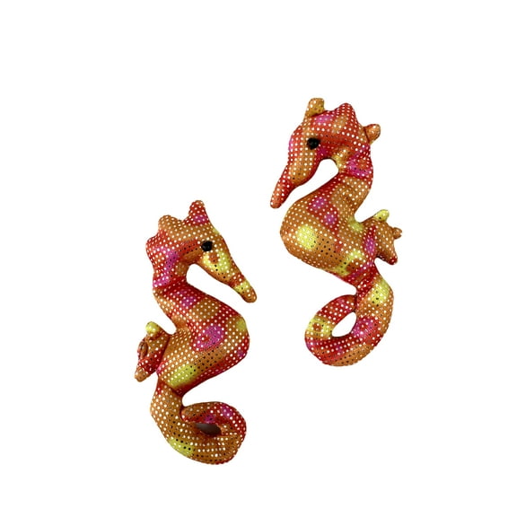 Shimmering Sea Life Neon Orange Bean Bag Seahorse - By Ganz ( 1pc )