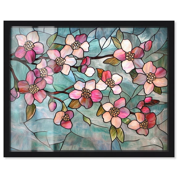 Shimmering Spring Blossoms I Shadowbox Print Farmhouse Floral Art by Art Remedy, Black Frame, 20 x 16