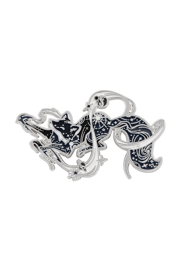 Shimmering Star Foxes Brooch In Gold And Silver Stylish Accessory Secure Clasp Foxes Brooch For Outfit Enhancement