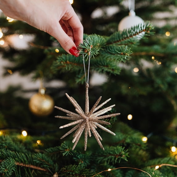 Shimmering Star Ornaments Christmas Tree Hanging Decorations Festive Xmas Holiday Party Home Decor For Christmas Tree Wreath Mantel