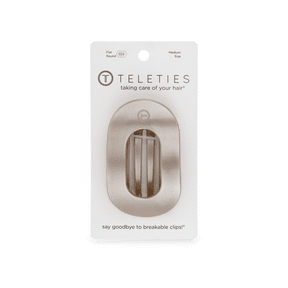 Teleties Flat Round Hair Clip, Shimmering Taupe, Medium