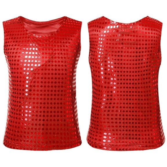 Shimmering Toddler Girls Casual Sequin Glitter Party Gown Sleeveless Vest Top for and Everyday