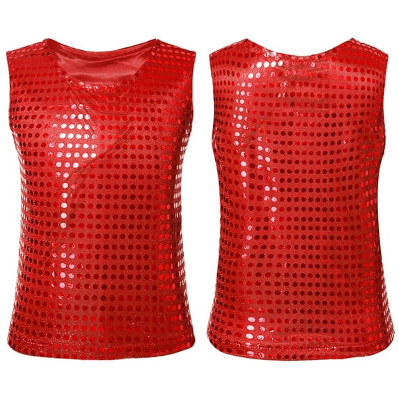 Shimmering Toddler Girls Casual Sequin Glitter Party Gown Sleeveless Vest Top for and Everyday