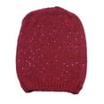 thumbnail image 1 of Shimmery Slouchy Winter Knit Cap - Raspberry, 1 of 1