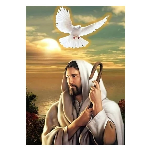 Shimmosaic Jesus Diamond Art Kits for Adults, 5D DIY Craft Kit 12"x16"