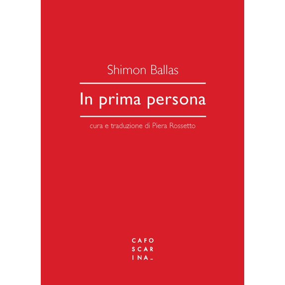 Shimon Ballas,Piera Rossetto In prima persona (Paperback)