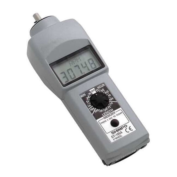 Shimpo Tachometer,0.10 to 25,000 rpm DT-105A
