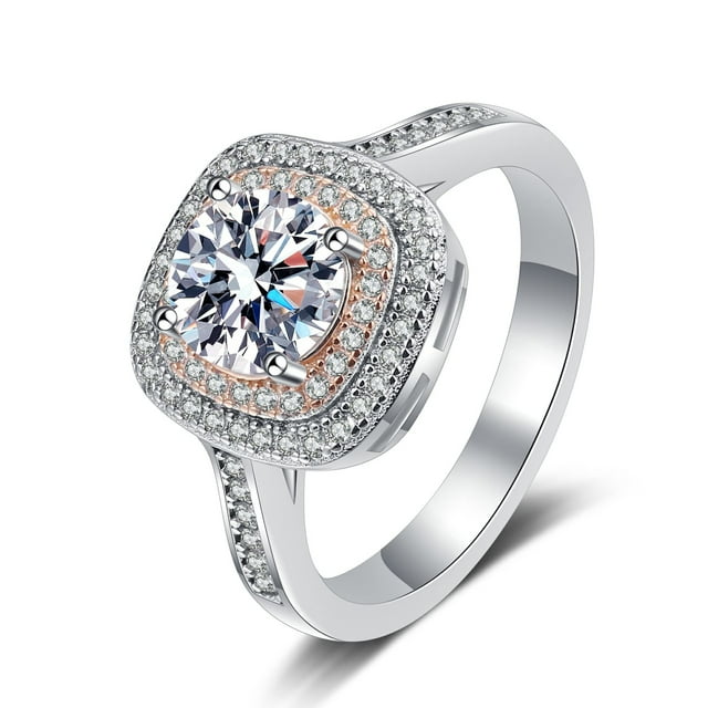 Shimspex 14K Gold Square Princess-Cut Women's Ring - 1 Carat Ideal Cut and Internally Flawless Diamond - Exquisite Diamond Ring and Timeless Beauty on Your Finger