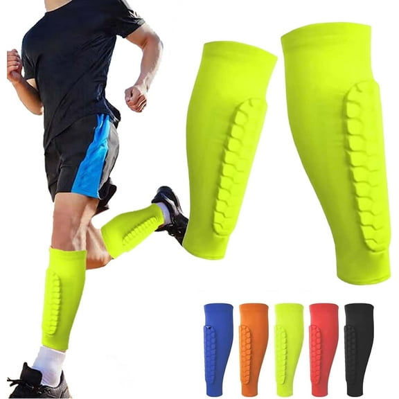 Shin Defender Shin Guards Kids, Calf Compression Sleeve with Honeycomb Pads, 2 Pack Shindefender Shin Guards Soccer, for Soccer Ski Youth Adult