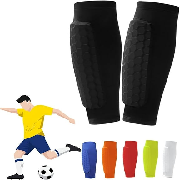 Shin Defender Shin Guards Kids, Soccer Shin Guards for Youth Adult, Lightweight Calf Protective Gear for Football Soccer with Honeycomb Pads