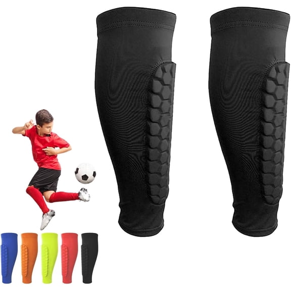 Shin Defender Shin Guards Kids, Soccer Shin Guards with Honeycomb Pads | Lightweight for Youth & Kids, Adult