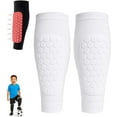 thumbnail image 1 of Shin Defender, Shin Guards Kids with Honeycomb Pads, 2 Pack Shindefender Shins Guards Soccer for Ski Youth Adult(White,XL(Adult)), 1 of 7