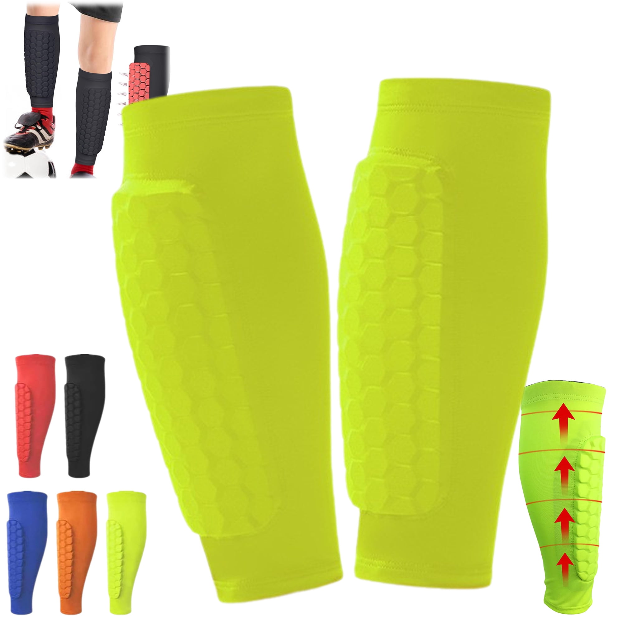 Shin Defender KidsManchon De Compression Shindefender Avec Coussinets En Nid Dabeille Nouvelle Arrivee