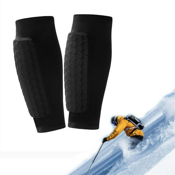 Shin Guards Shin Pads for Men Women Ski Shin Guards Calf Compression Sleeve with Honeycomb Pads for Ski Football Soccer