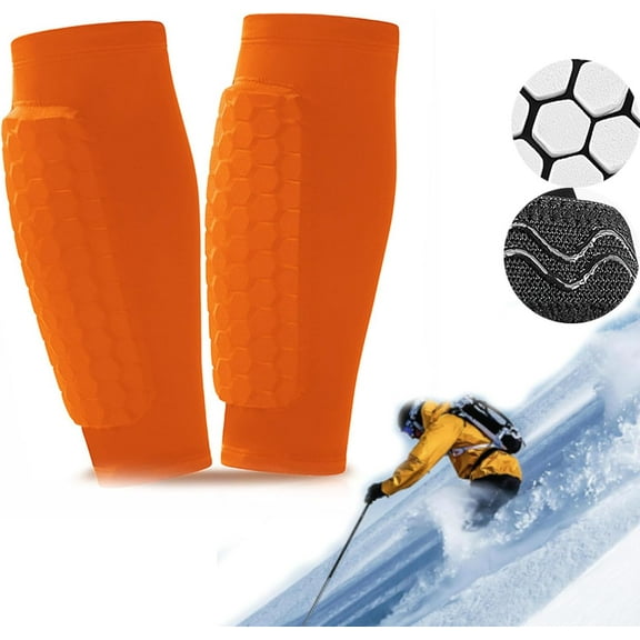 Shin Guards for Soccer & Training Sports, Lightweight Breathable Shin Pads with Compression Sleeve and Honeycomb Cushioning