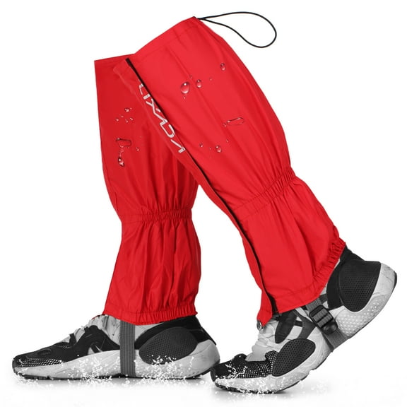 Shin guards set,Shin Set One Pair Of Of Zippered And Water Resistant Zippered And Water Zippered And Water Resistant Cloth One Pair Of Snow Boot Mountain Qisuo Red