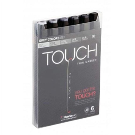 ShinHan Art 1100604 Twin Grey Colors Marker Set, & Grey - 6 Piece