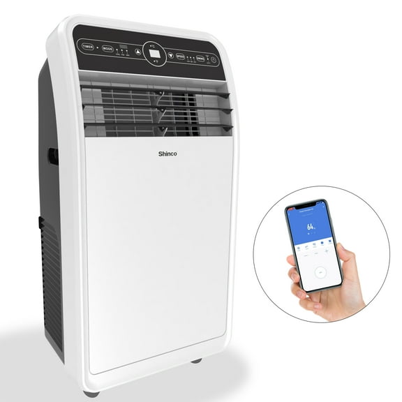 Shinco 7800BTU(12,000 BTU ASHRAE) Smart 3-in1 Portable Air Conditioner Cools Rooms to 400 sq.ft