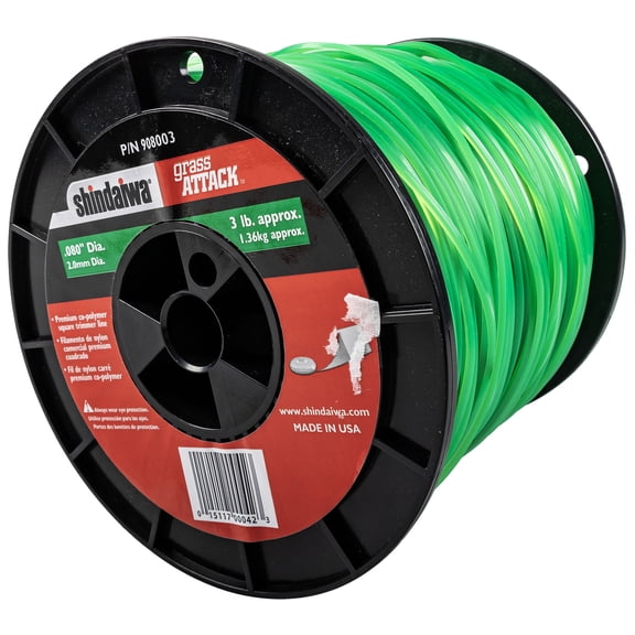 Shindaiwa 908003 Grass Attack 3 Lb Spool .080 Gauge Square Green Trimmer Line