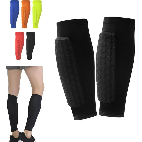 Shindefender Shin Guards, Shin Defender Kids, Shin Defender Shin Guards, Shindefender Compression Sleeve with Honeycomb Pads, Shin Pads for Kids and Aldult