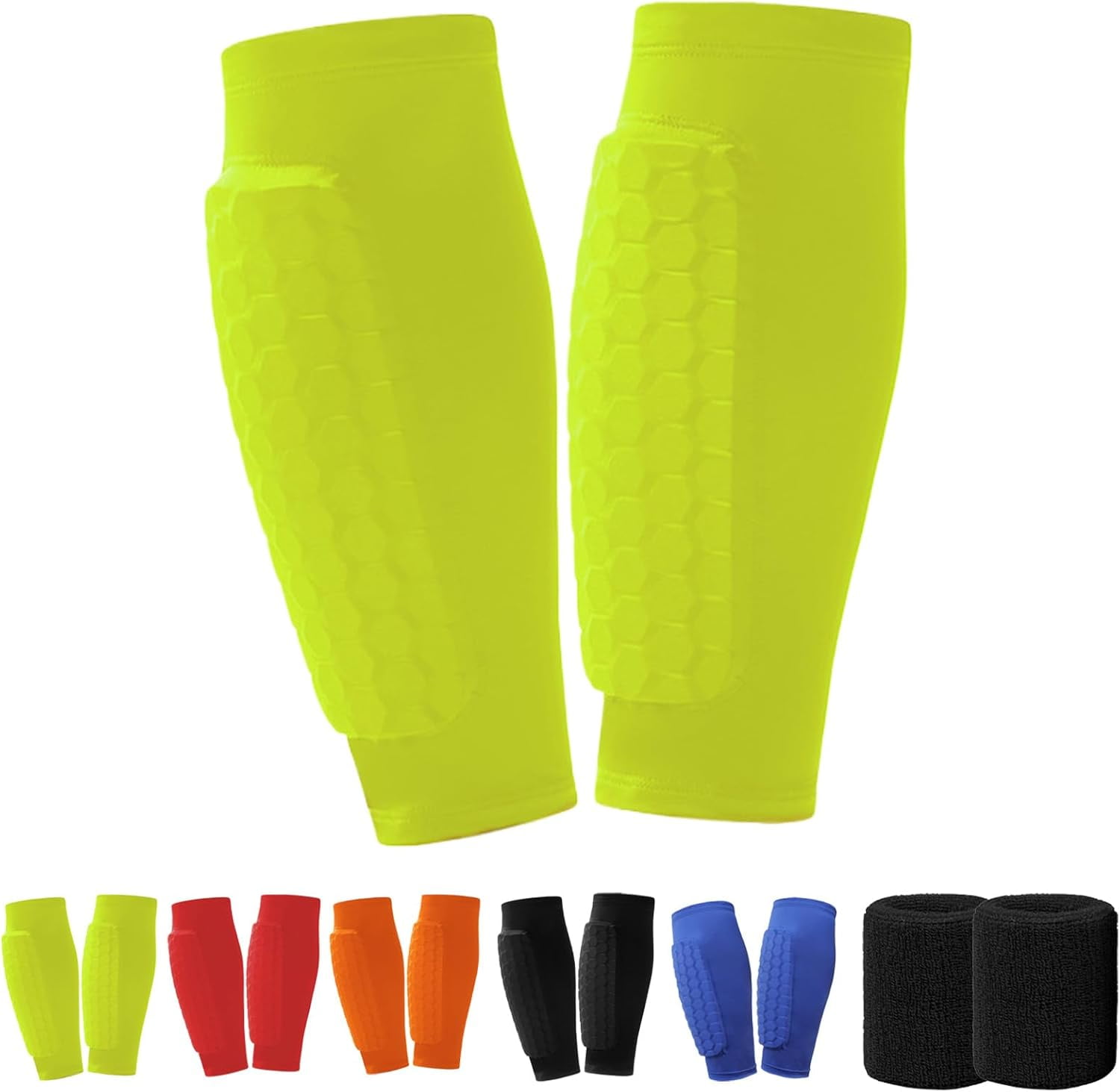 Shin Defender Guards For Kids & Adults - Upgraded Padded Shin Protection For Soccer, Sports, Breathable & Machine Washable