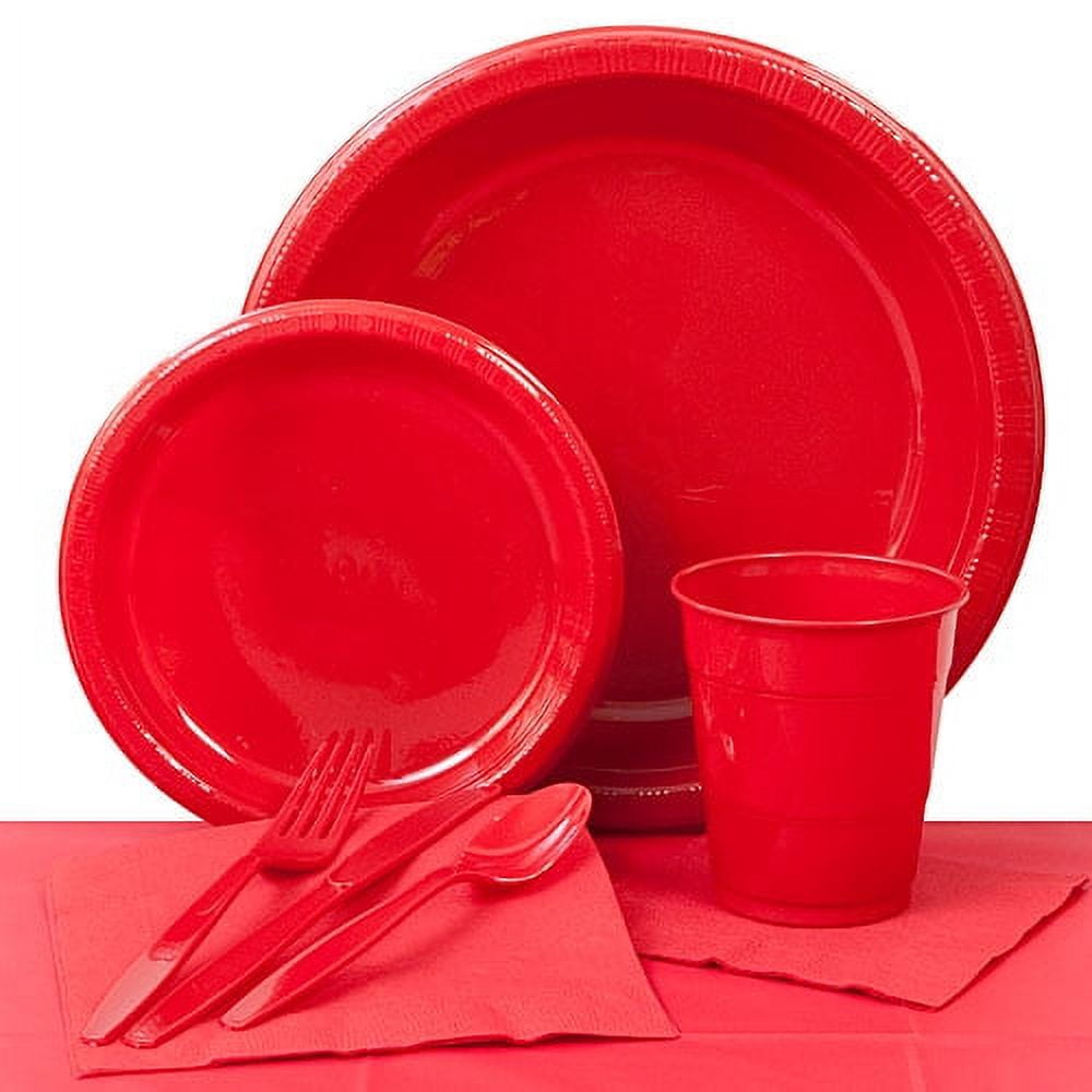 Shindigz Red Plastic Tableware Party Supply Set, 20 Pack