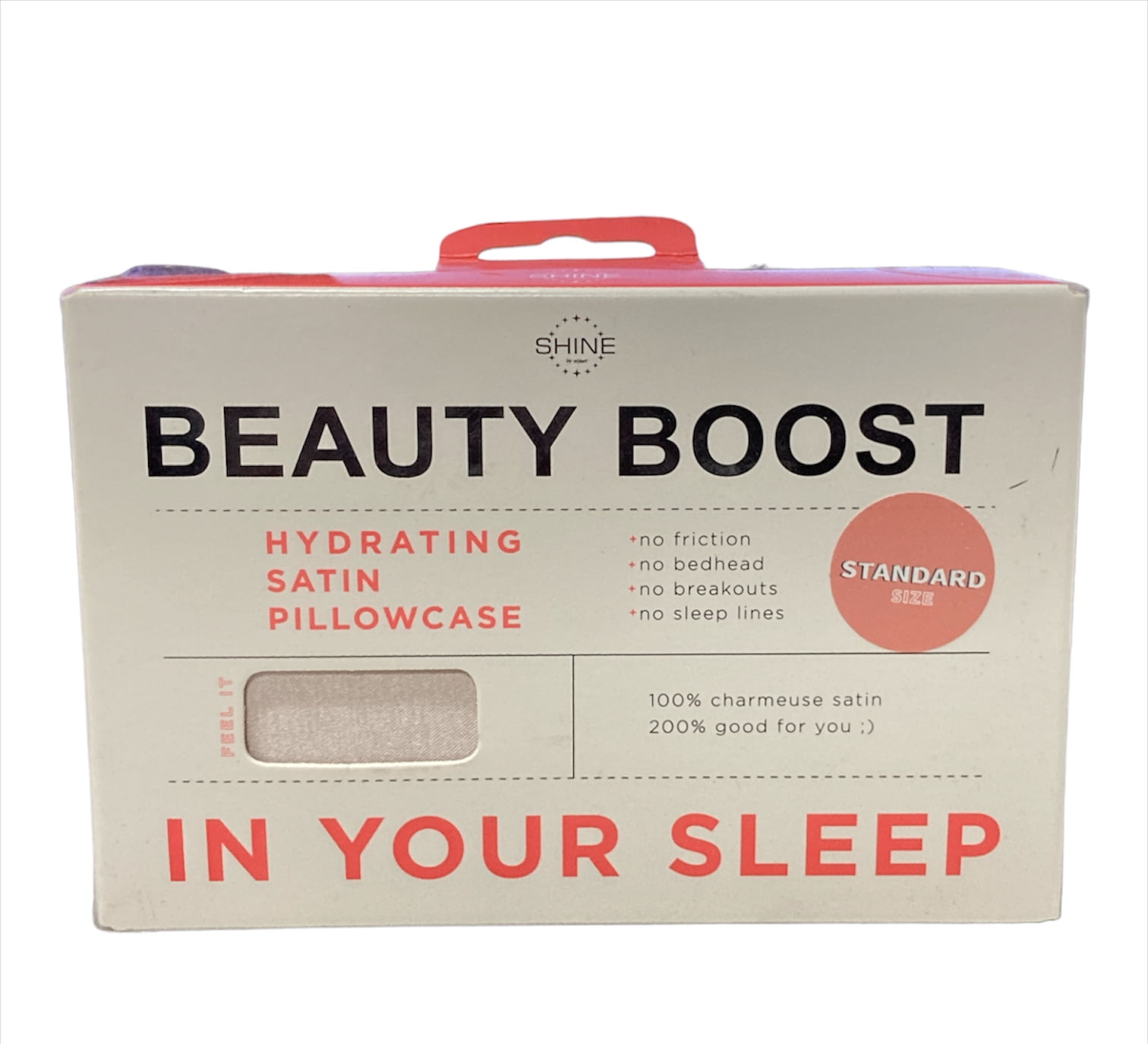 Shine Beauty Boost Silky Hydrating Satin Pillowcase Champagne size Standard 20x30 Walmart