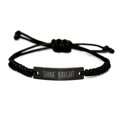 thumbnail image 1 of Shine Bright Bracelet for Men Him Inspirational Black Rope Stainless Steel Jewelry, 1 of 1