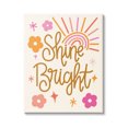 thumbnail image 1 of Shine Bright Floral Phrase Inspirational Graphic Art Gallery Wrapped Canvas Print Wall Art, 1 of 7