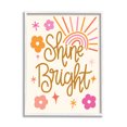 thumbnail image 1 of Shine Bright Floral Phrase Inspirational Graphic Art White Framed Art Print Wall Art, 1 of 7