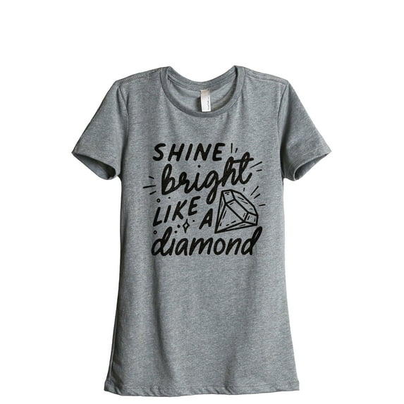 Shine Bright Like A Diamond Women's Fashion Relaxed T-Shirt Tee Heather Grey 2X-Large
