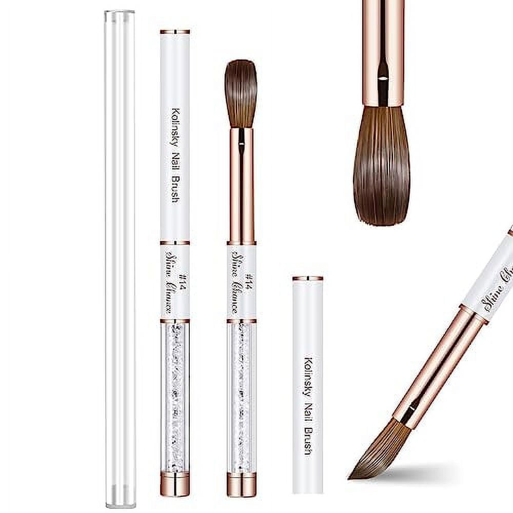 Shine Chance Acrylic Nail Brush Size 14, 100 Real Kolinsky Art Nail