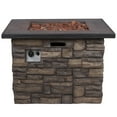 thumbnail image 1 of Shine Company 34.5" Square Propane Gas Fire Pit Table with Lava Rocks in Gray, 1 of 5