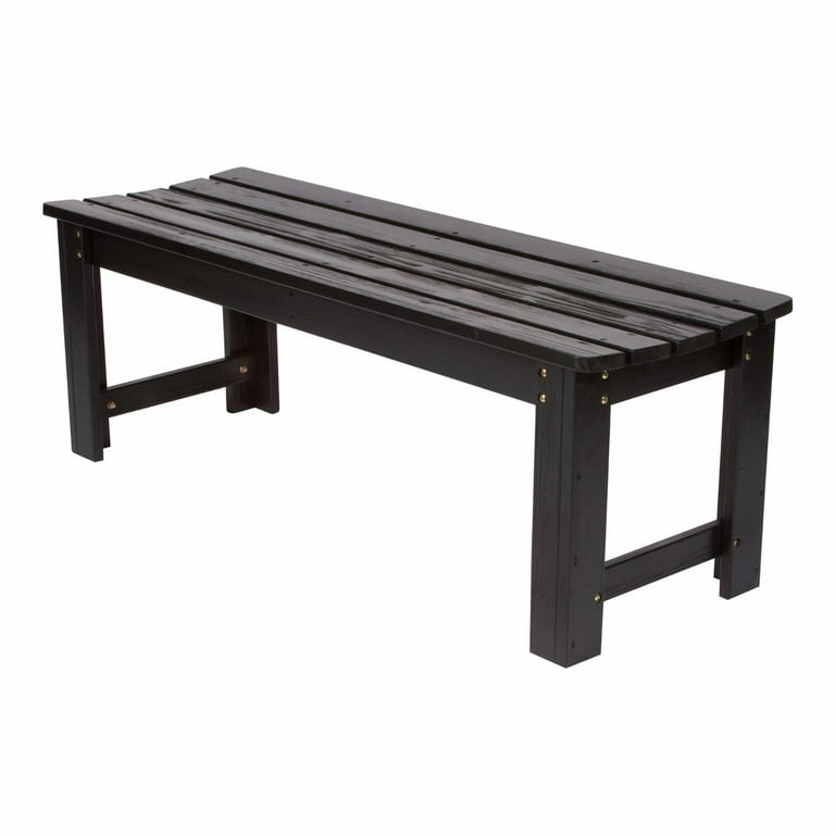 Black wood outdoor bench discount