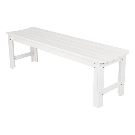 Shine Company 4205WT Belfort 60 in. Backless Garden Bench - White