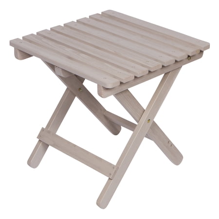 Shine Company Adirondack Square Cedar Wood Foldable Side Table in Gray