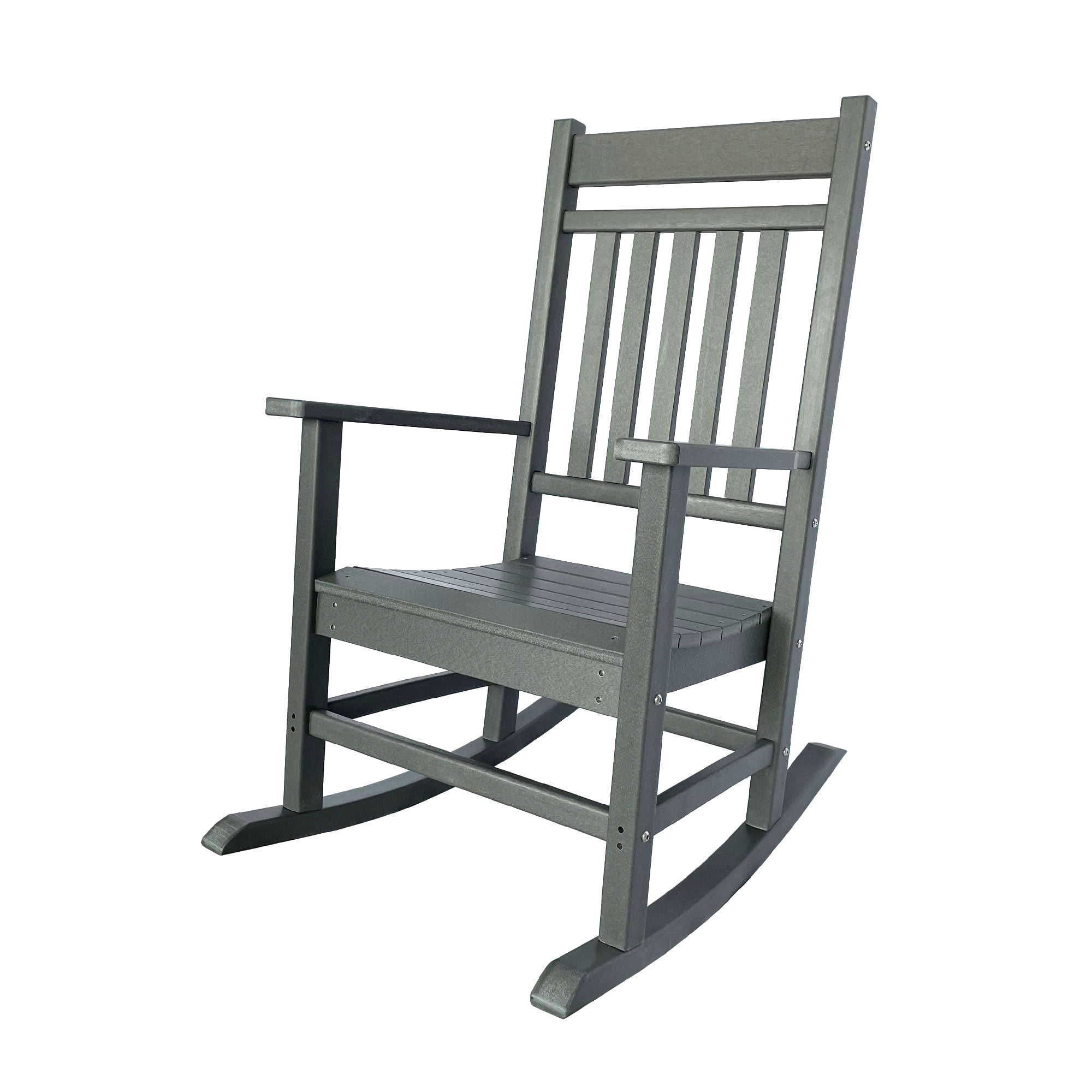 Shine Company All-Weather Traditional Resin Patio Porch Rocker in Gray ...