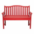 thumbnail image 1 of Shine Company Belfort II Wood Garden Bench, Chili Red, 1 of 9