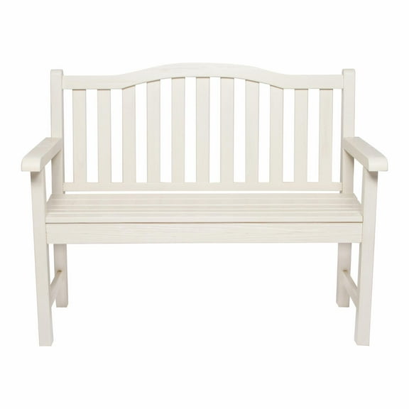 Shine Company Belfort II Wood Garden Bench, Eggshell White