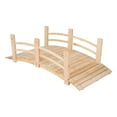 thumbnail image 1 of Shine Company Easy Assemble Yellow Cedar 5 Foot Backyard Garden Bridge, Natural, 1 of 5