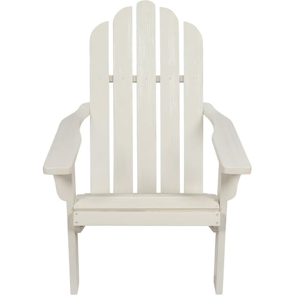 Shine Company Marina II Solid Wood Adirondack Chair, Eggshell White