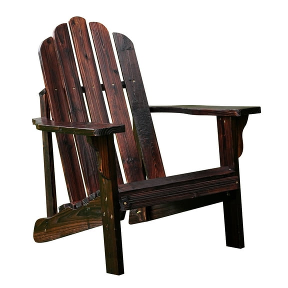 Shine Company Marina Solid Wood Adirondack Chair, Burnt Brown