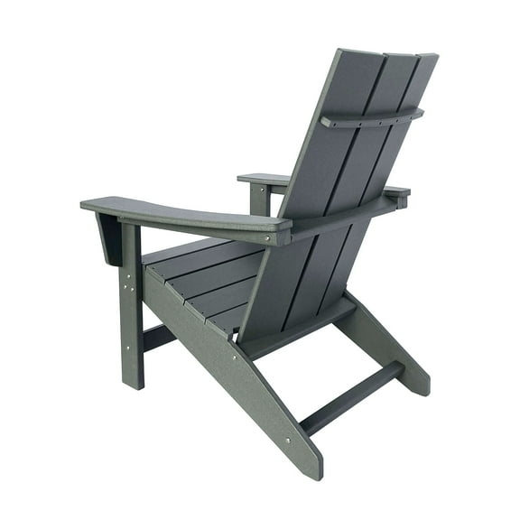 Shine Company Modern Resin All-Weather Patio Porch Adirondack Chair in Gray