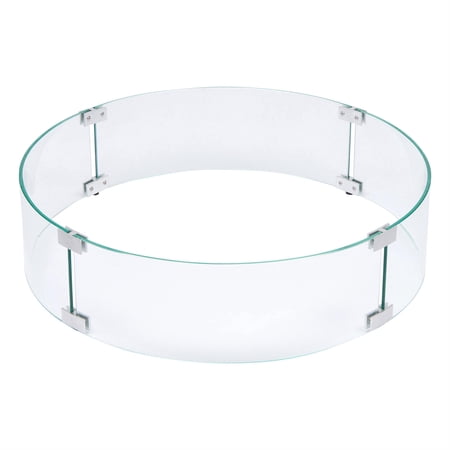 Shine Company Round Traditional Tempered Glass Firepit Wind Guard in Green