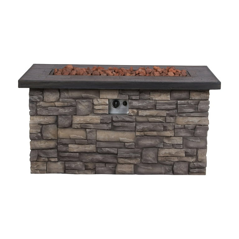 Shine Company Merida 48 in. Rectangular Outdoor Fire Pit Table - Grey Shine Company Merida 48 in. Rectangular Outdoor Fire Pit Table - Grey