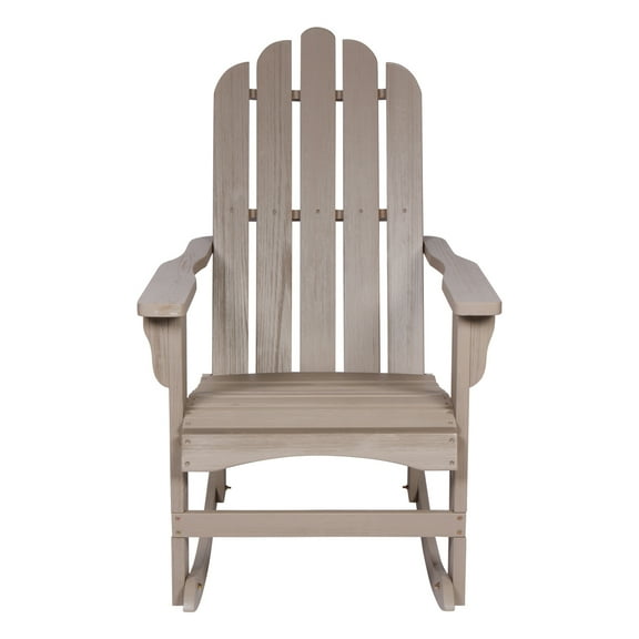 Shine Company Traditional Cedar Wood Adirondack Porch Rocker in Gray