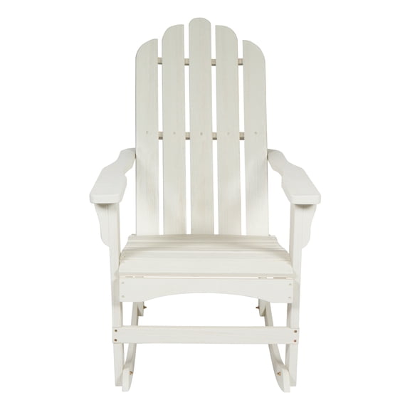 Shine Company Traditional Cedar Wood Adirondack Porch Rocker in White