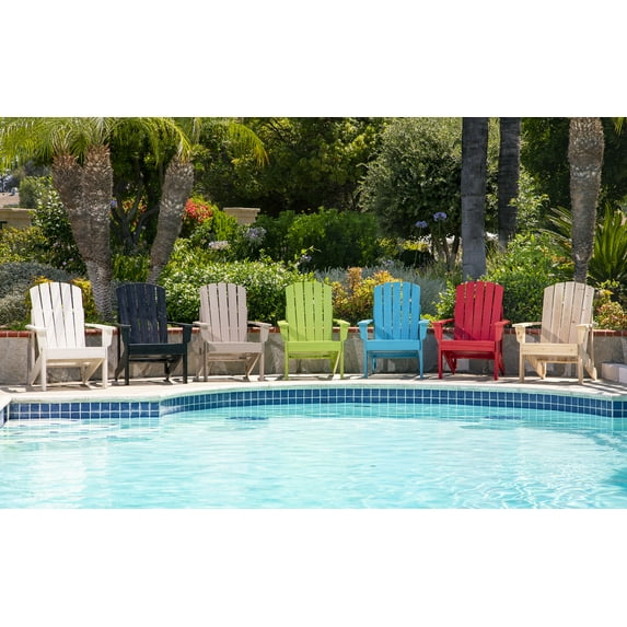 Shine Company Traditional Cedar Wood Patio Firepit Adirondack Chair in Gray