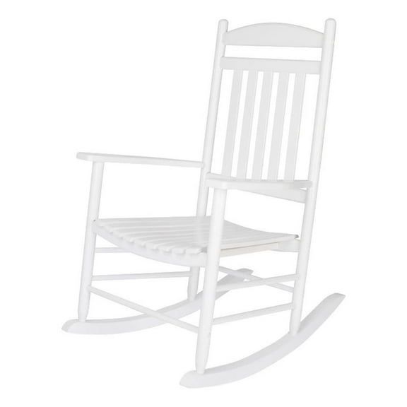 Shine Company Traditional Hardwood Indoor/Outdoor Porch Rocker in White